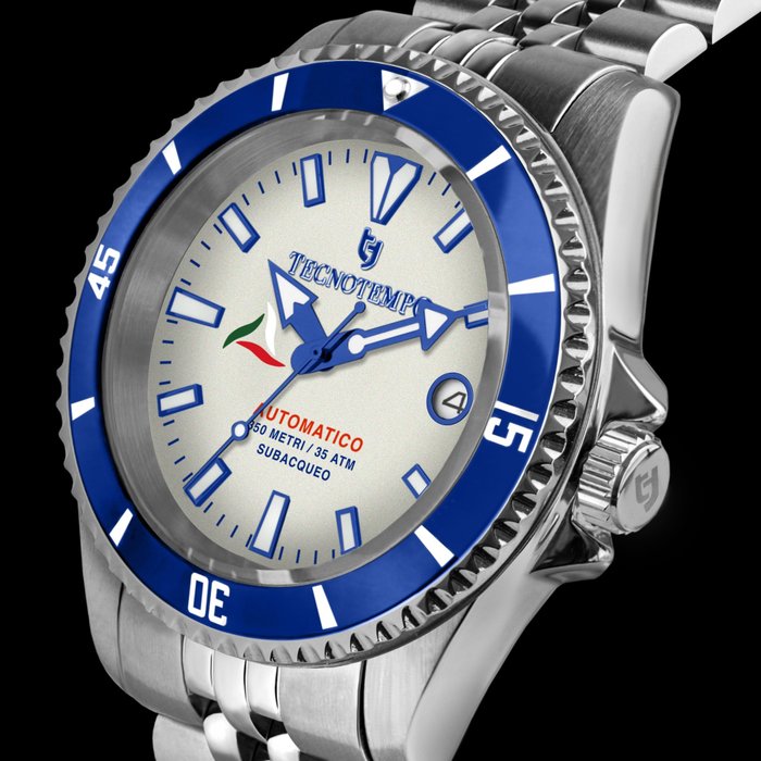 Preview of the first image of Tecnotempo - "NO RESERVE PRICE" - Diver's 350 Meters WR - TT.350A.GB (Light Grey) - Men - 2022.
