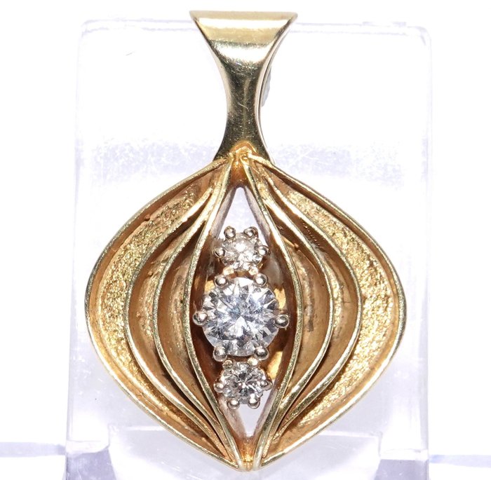 Image 3 of 14 kt. Yellow gold - Pendant - 0.41 ct