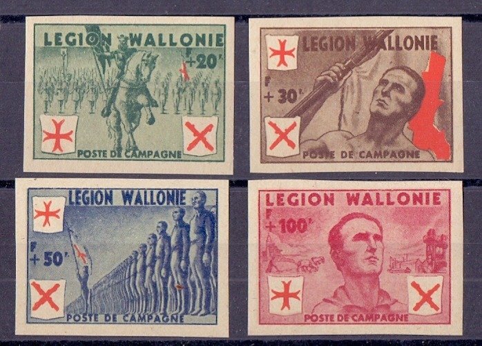 Belgique 1942 - Légion wallonne SANS ENSEIGNEMENT - OBP/COB E26/29