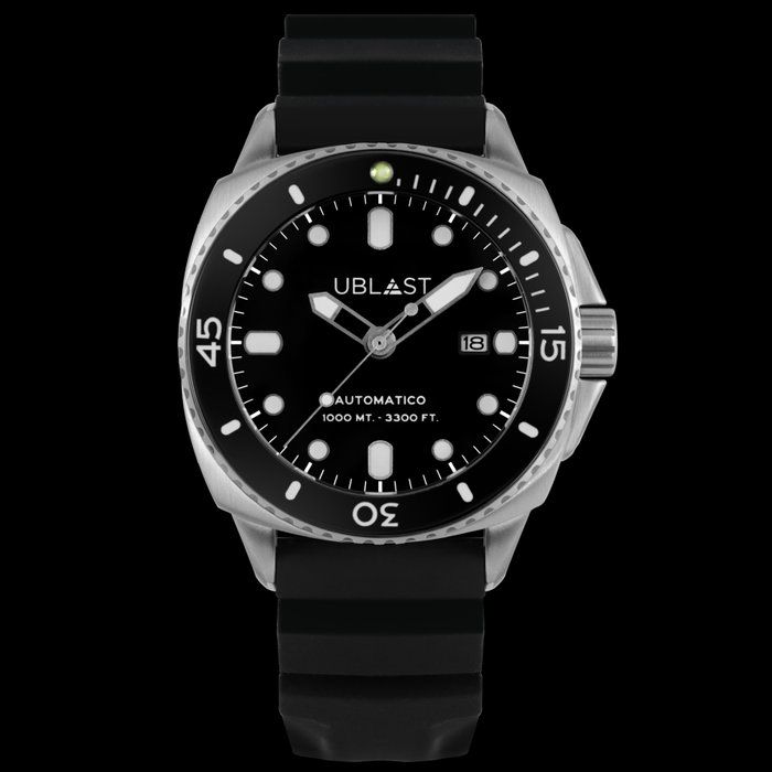 Ublast® - SeaStrong Black Rubber Strap - UBSS46CBK - Sub 100 ATM - Mænd - Ny