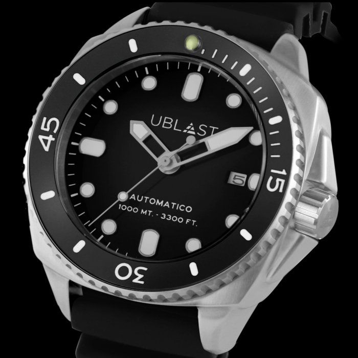 Image 2 of Ublast - SeaStrong Black Rubber Strap - UBSS46CBK - Sub 100 ATM - Men - New