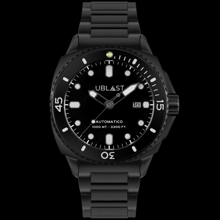 Image 3 of Ublast - " NO RESERVE PRICE " SeaStrong All Black Steel - UBSS46SBW - Sub 100 ATM - Men - New