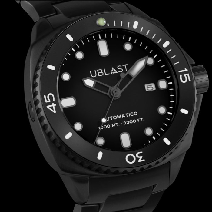Ublast® - SeaStrong All Black Steel - UBSS46SBW - Sub 100 ATM - Bărbați - Nou