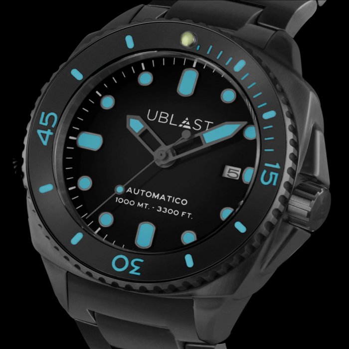 Preview of the first image of Ublast - SeaStrong - All Black Steel - UBSS46SBB - Sub 100 ATM - Men - New.
