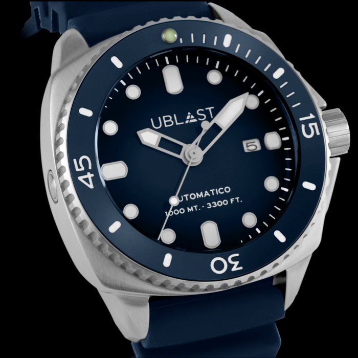 Ublast® - SeaStrong Blue Rubber Strap - UBSS46CBU - Sub 100 ATM - Men - New