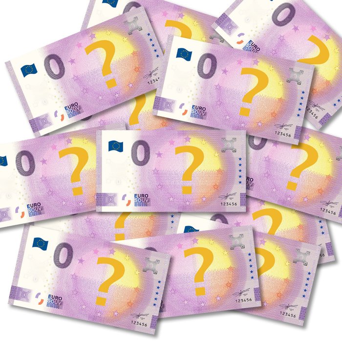 Världen. 0 Euro biljetten verrassingspakket (20 biljetten)  (Utan reservationspris)