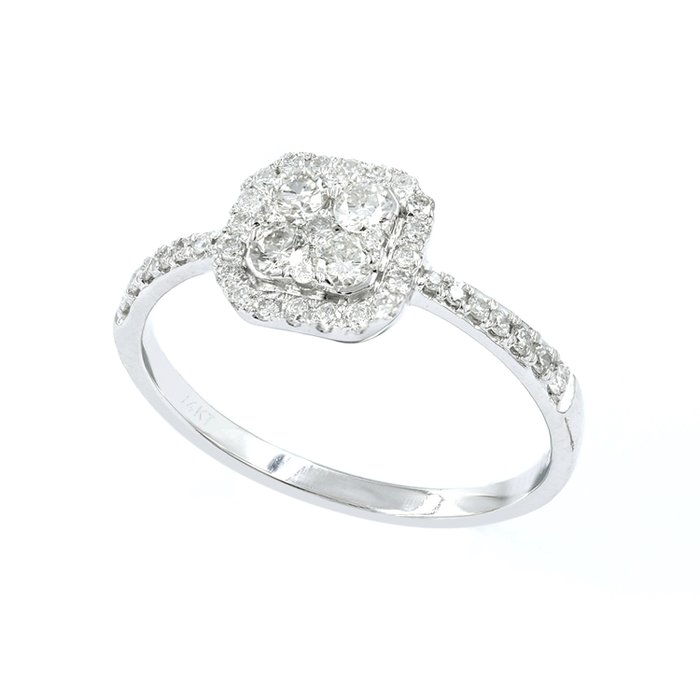 Preview of the first image of 14 kt. White gold - Ring - 0.50 ct Diamond.