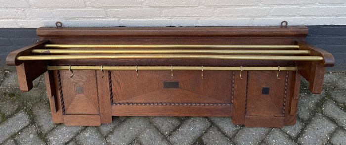 Preview of the first image of Amsterdam School coat rack - Brass - circa 1920.