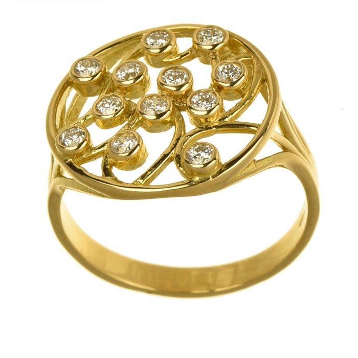Preview of the first image of 18 kt. Gold - Ring - 0.37 ct Diamonds.