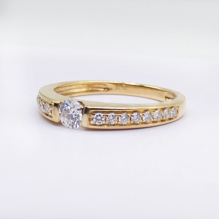 Image 2 of 18 kt. Yellow gold - Ring - 0.18 ct Diamond - Diamonds