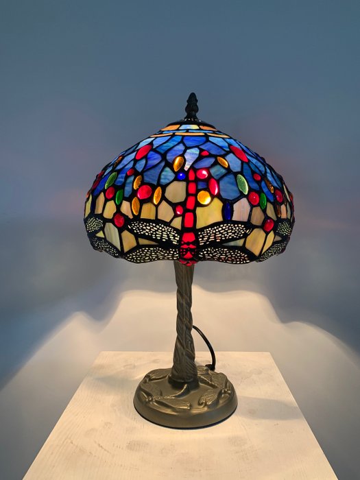 Stile Tiffany - Bordslampa - Målat glas