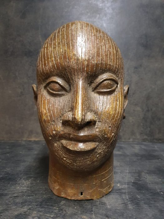 Head - Brass - In the style of Benin Kingdom - Nigeria - - Catawiki