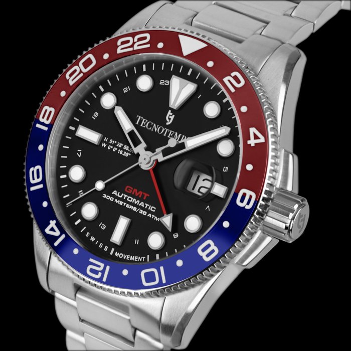 Image 2 of Tecnotempo - GMT 30ATM WR - Swiss Automatic Movt - "Greenwich Tribute" Limited Edition - - TT.300GR