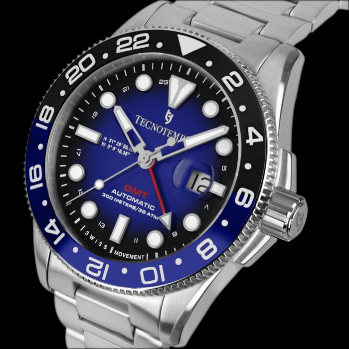 Image 3 of Tecnotempo - Automatic GMT 30ATM WR - Swiss Movt - "Greenwich Tribute" Limited Edition - - TT.300GR