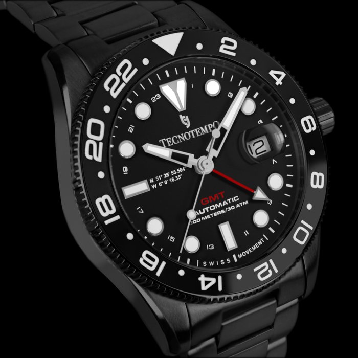 Image 2 of Tecnotempo - GMT "Greenwich Tribute" 30ATM WR - Swiss Automatic Movt - Limited Edition - - TT.300GR