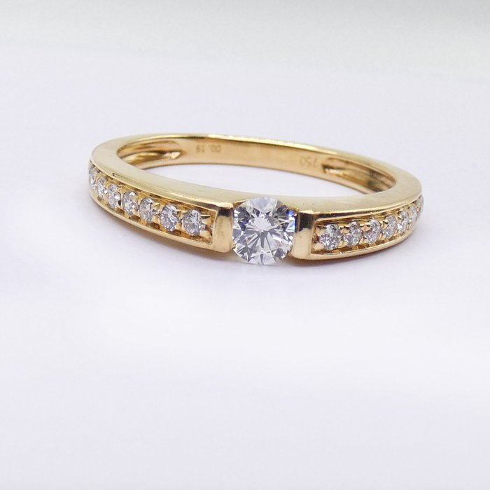 Image 3 of 18 kt. Yellow gold - Ring - 0.18 ct Diamond - Diamonds