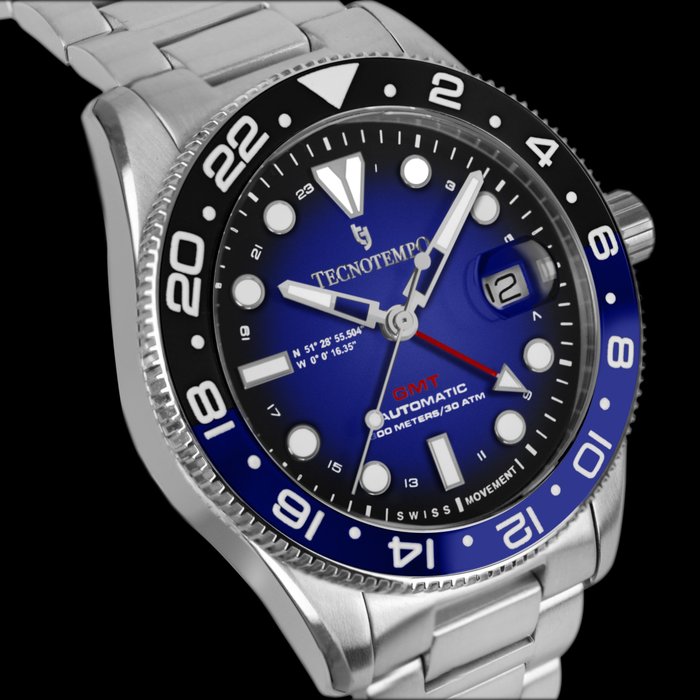 Tecnotempo® - Automatic GMT 30ATM WR - Swiss Movt - "Greenwich Tribute" Limited Edition - - Homme - 2011-aujourd'hui