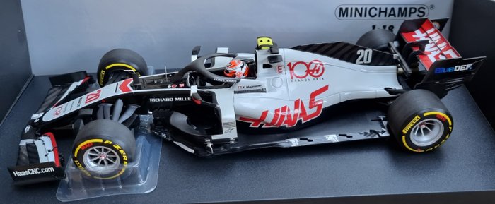Image 2 of MiniChamps - 1:18 - Haas F1 Team VF-20 #20 Kevin Magnussen - Abu Dhabi GP 2020 - Haas 100 Grand Pri