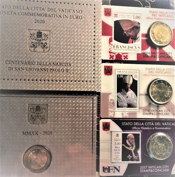 Vatican. 50 Cent /2 Euro 2015/2020. (4 peças)