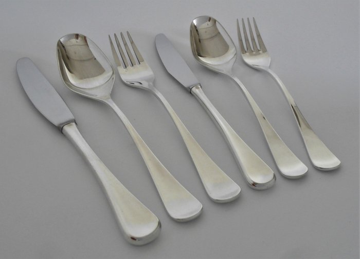 S. Tranekjier – Robbe & Berking – Cutlery 10 persons + serving cutlery, 67 pieces – Verzilverd – model Scandia