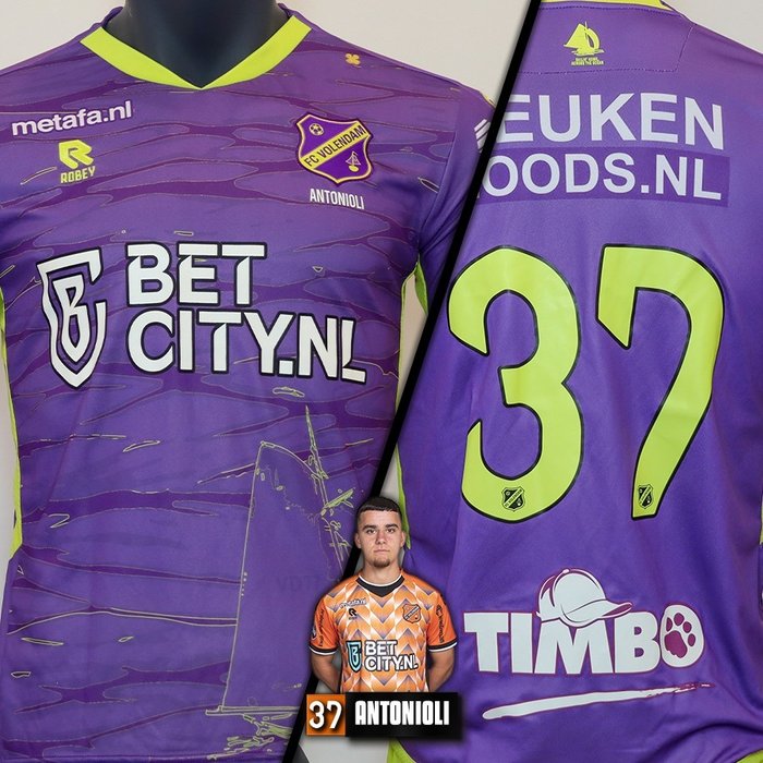 FC Volendam 2022/23 - Match worn away shirt (#37) Joey Antonioli - Hand signed