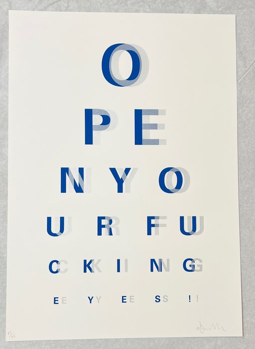 Preview of the first image of Alex Bucklee - Eye Test Double Vision (Navy+Silver).