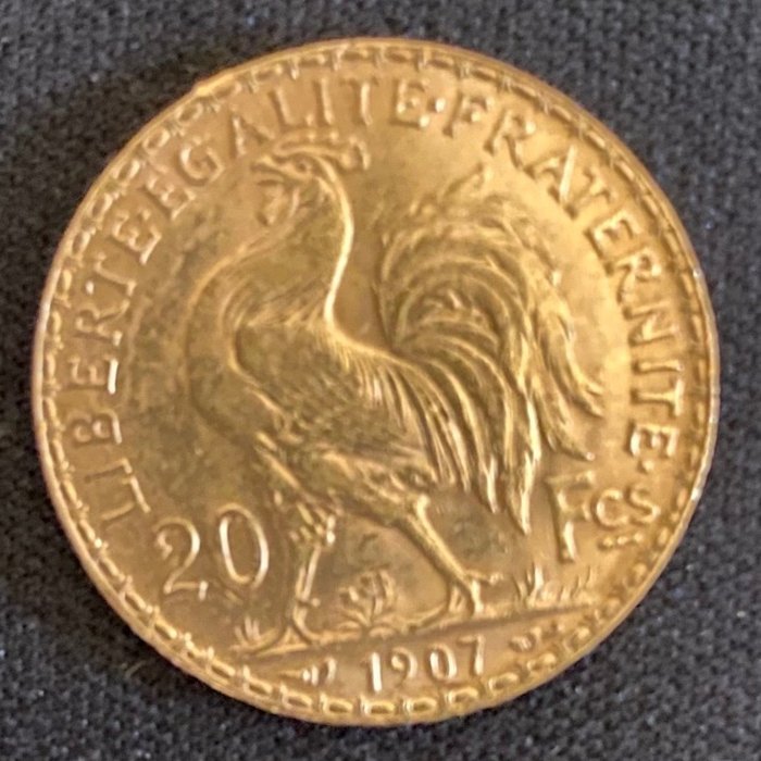 France. Third Republic (1870-1940). 20 Francs 1907 Marianne