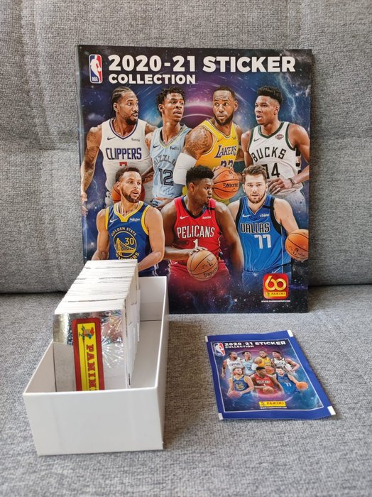 Panini - NBA 2020/21 - Album vuoto + set completo di figurine sfuse + pacchetto - 2020