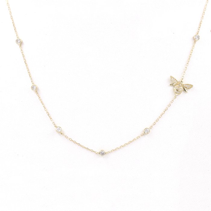 Image 2 of 14 kt. Yellow gold - Necklace with pendant - 0.40 ct - Diamonds
