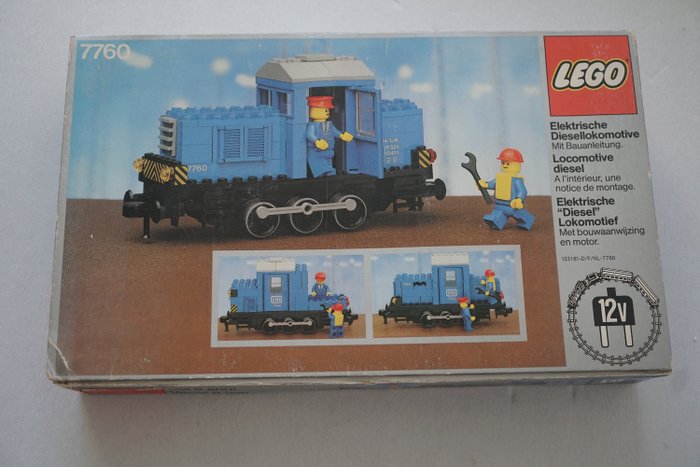 Lego – Trains – Vintage 12 volt Lego trein – Diesel locomotief, met boekje en originele doos 7760-1 Electric Diesel Locomotive (Diesel Shunter Locomotive) – 1980-1989