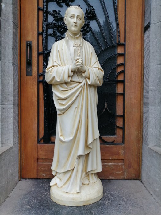 Preview of the first image of Sculpture, Large Antique Church Statue of Saint John Bergmans - Plaster - Late 19th century.