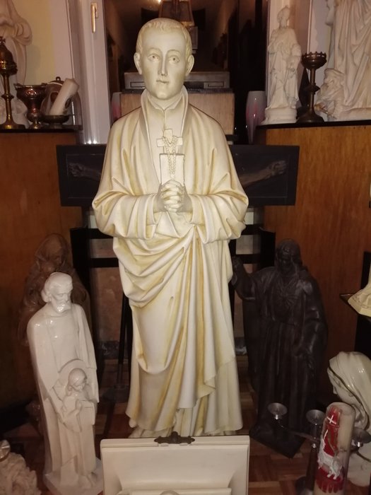 Image 2 of Sculpture, Large Antique Church Statue of Saint John Bergmans - Plaster - Late 19th century