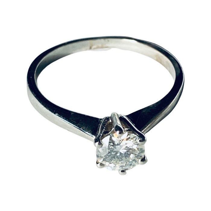 Image 3 of Solitaire Diamond ring - 9 kt. White gold - Ring - 0.50 ct Diamond