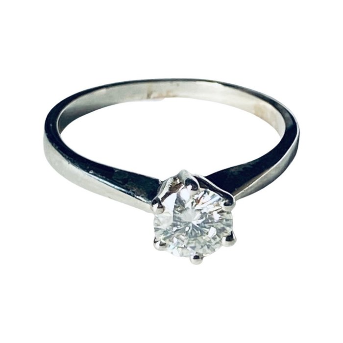 Image 2 of Solitaire Diamond ring - 9 kt. White gold - Ring - 0.50 ct Diamond