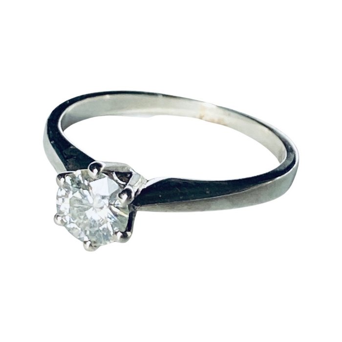 Preview of the first image of Solitaire Diamond ring - 9 kt. White gold - Ring - 0.50 ct Diamond.