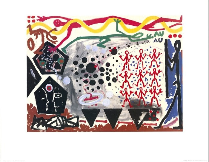 A.R. Penck (1939-2017) - "Ereignis in NY II, 1983" - (70x90cm)