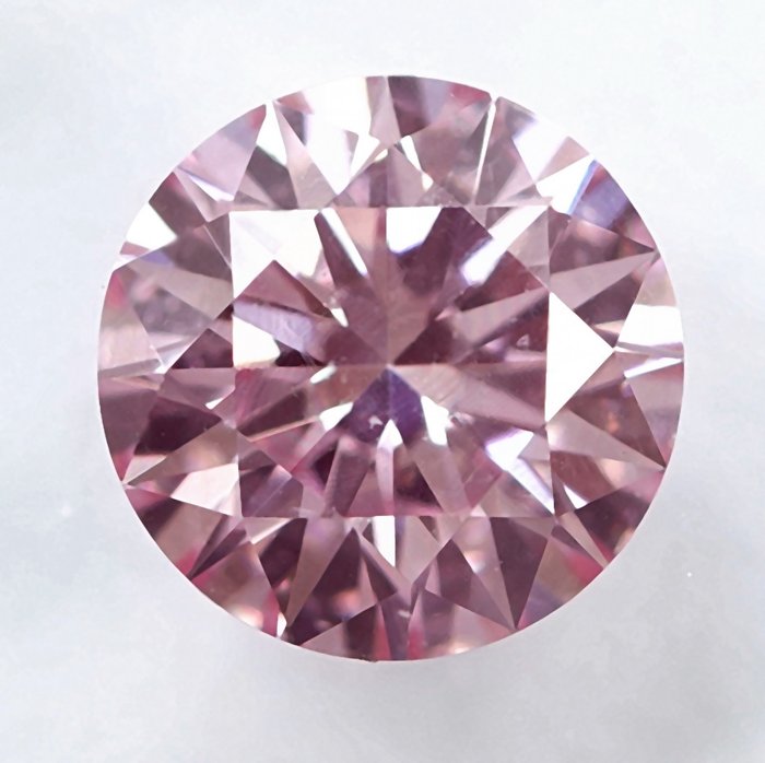Diamante - 0.62 ct - Brillante - Colore trattato, Fancy Pink - VS1