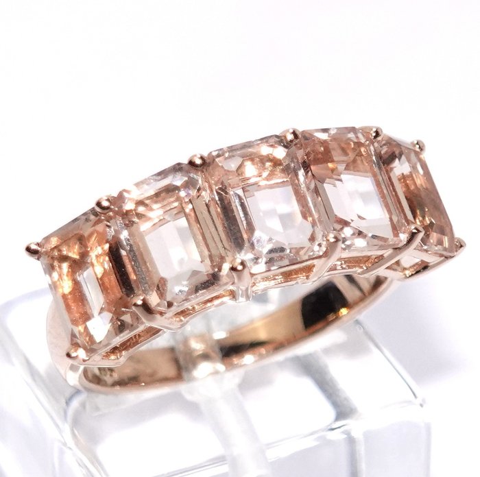 Preview of the first image of 14 kt. Pink gold - Ring - 3.75 ct Morganite.