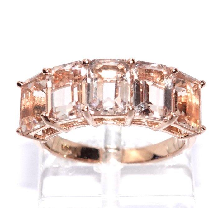 Image 3 of 14 kt. Pink gold - Ring - 3.75 ct Morganite