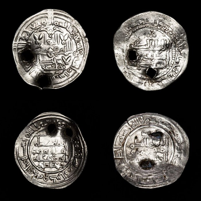 Caliphate of Córdoba. Hisam II , Al-Hakam II. Dirham Al-Ándalus / Medina Azahara.  (4 coins)