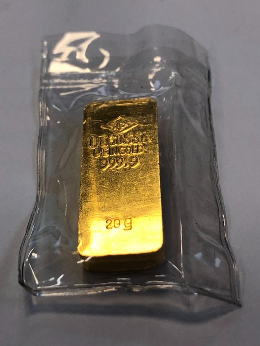20 Gramm - Gold .999 - Degussa alte Form selten - Versiegelt