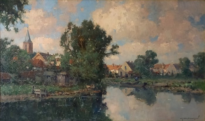 Gerardus Johannes Delfgaauw (1882-1947) – Gezicht op Zwartsluis, Overijssel