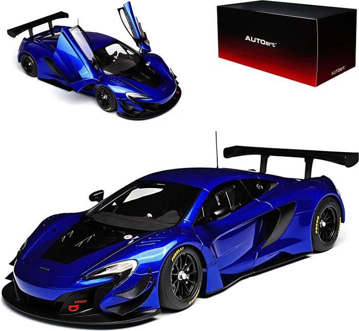 Preview of the first image of Autoart - 1:18 - McLaren 650S GT3 - Blue/Black Accents.