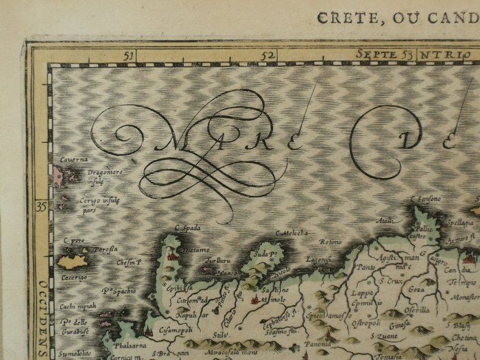 Griekenland, Crete, Kriti, Kreta; Petrus Kaerius / J.E. Cloppenburg – Candia – 1632