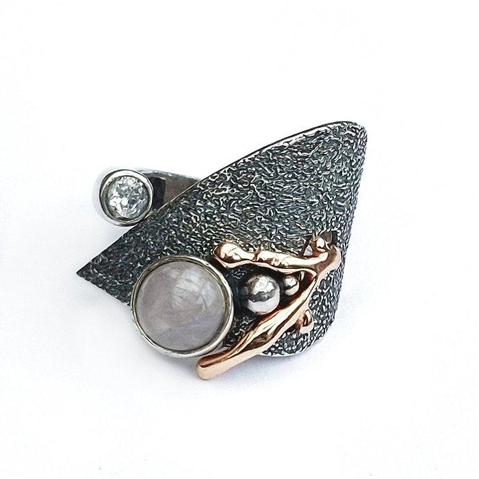 Preview of the first image of Juri Hartiv - 925 Silver - Ring Quartz - No Reserve Price.