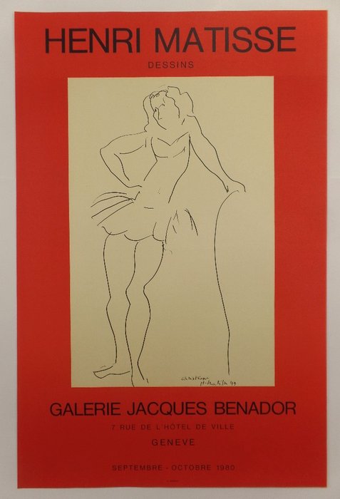 Atelier MOURLOT after Matisse - Galerie Jacques Benador -1980