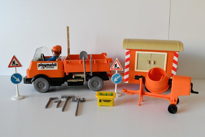 Playmobil - 3203 en 3207 - Bil Kiepwagen met bouwkeet en betonmolen - 1970-1979 - Tyskland