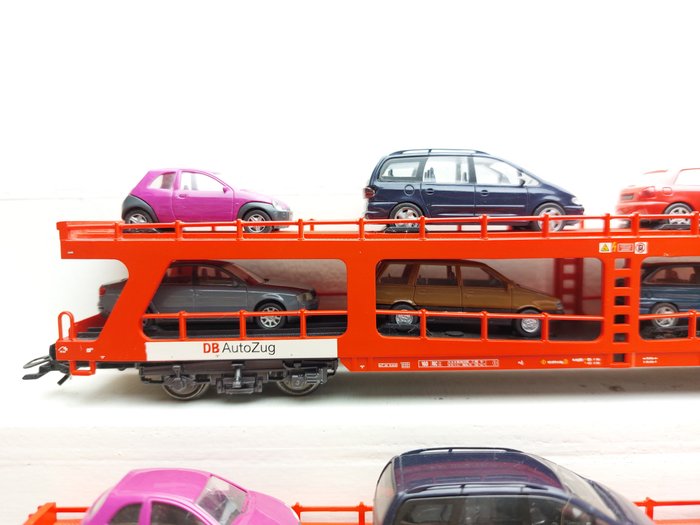 Märklin H0 – 42341 – Wagon – 4 Autotransporters DDm met auto’s – DB AG