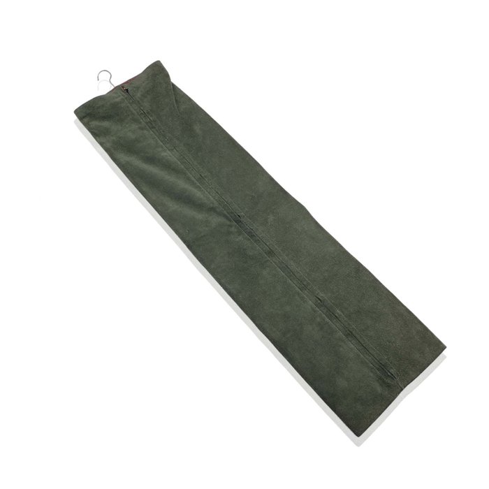 Hermès - Vintage Green Suede Silk Lining Necktie Holder Rack Case - Matkalaukku