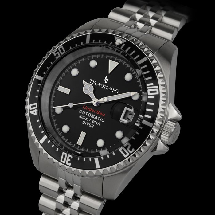 Preview of the first image of Tecnotempo - "NO RESERVE PRICE" Diver 300M WR - "UnderSea" Limited Edition - - TT.300US.N (Black) -.